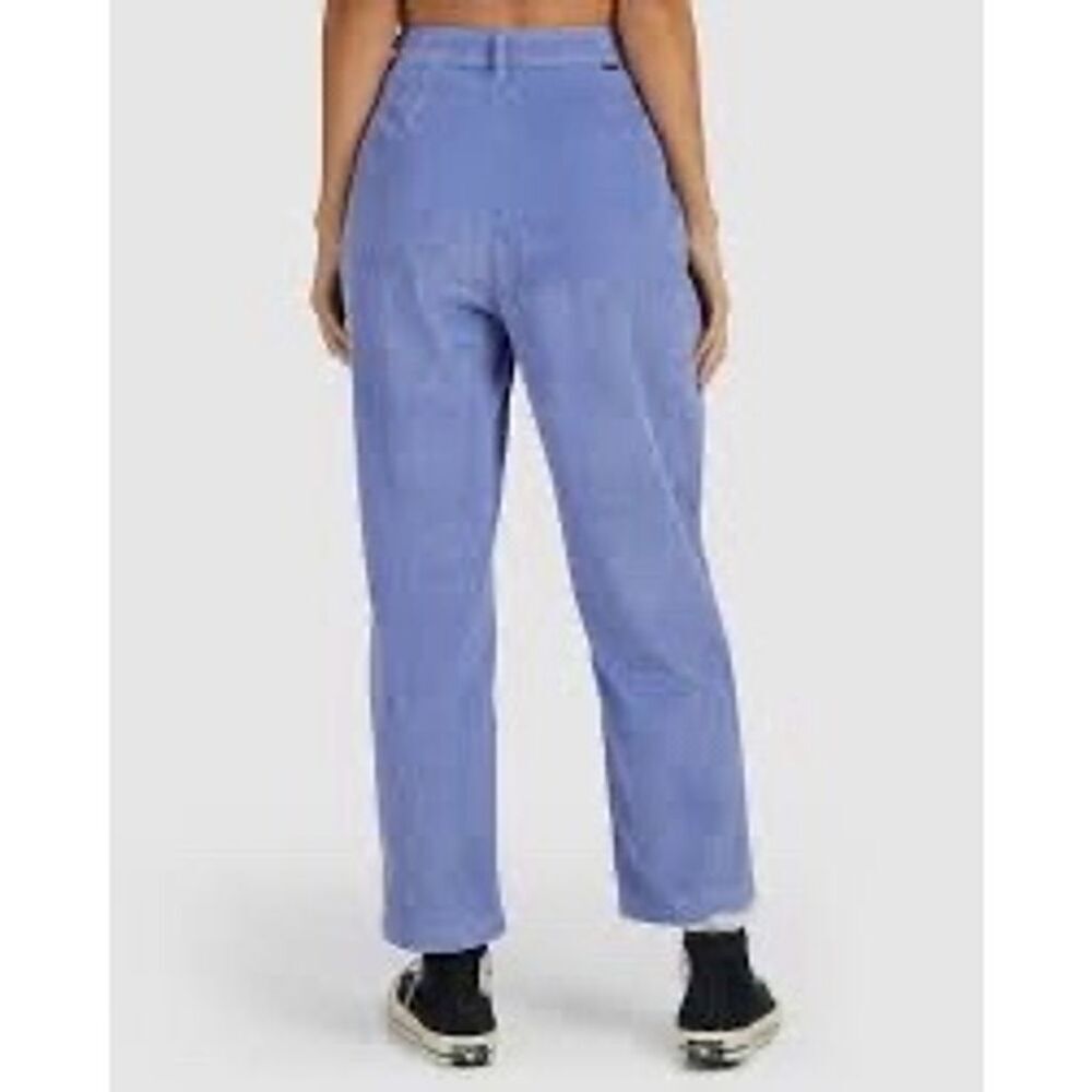 RVCA Women's Corduroy Pants Size 28 blue Pleated Straight Leg‎ - Picture 2 of 10